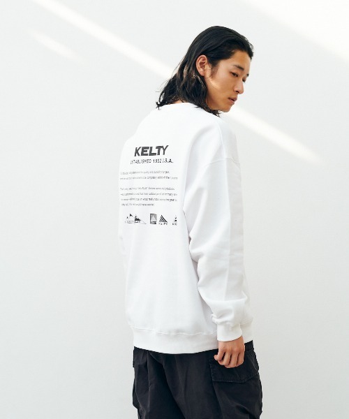 KELTY（ケルティ）の「バックヒストリーロゴクルーネックスウェット（スウェット・レディース・杢グレー/ブラック/ネイビー/ベージュ/ホワイト・L/XL/S/MEDIUM）」の6枚目の写真
