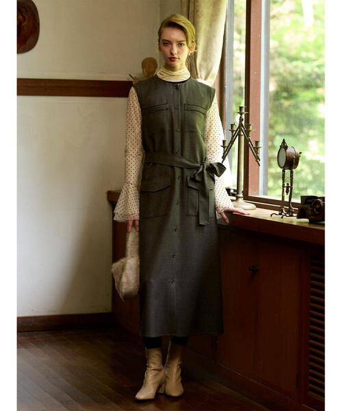 DRESSTERIOR(ドレステリア)の「【洗える/シアー素材】シアードットベルスリーブカットソー(Tシャツ/カットソー・レディース・イエロー系その他2/ブラック系・34/36/38)」の19枚目の写真