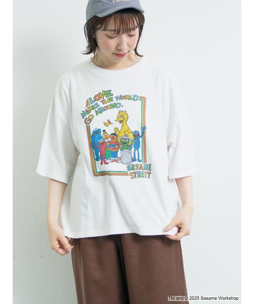 SM2（エスエムツー）の「【SESAME STREET meets SM2】プリントアソートTシャツ（Tシャツ/カットソー・レディース・イエロー/ネイビー/オフホワイト/グレー・F）」の11枚目の写真