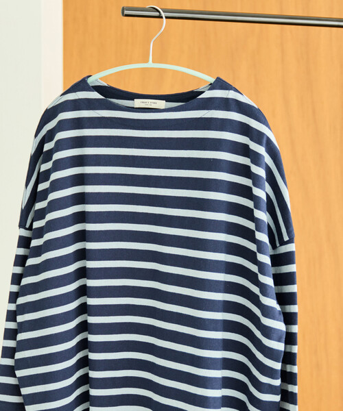 FREAK'S STORE(フリークスストア)の「限定展開 バスク ボーダー ロングスリーブ Tシャツ(Tシャツ/カットソー・レディース・パープル/ブルー/チャコールグレー/ネイビー/その他13/グリーン/ベージュ/ブラック/オフホワイト・フリ-)」の6枚目の写真