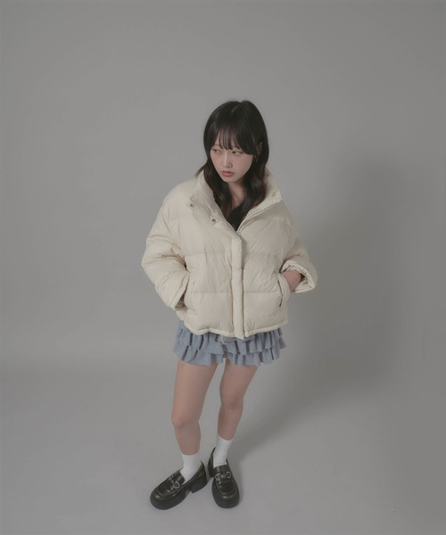 Chick（チック）の「Stand Collar Jacket/スタンドネックダウンジャケット（ダウンジャケット/コート・レディース・ホワイト/ブラック・FREE）」の17枚目の写真