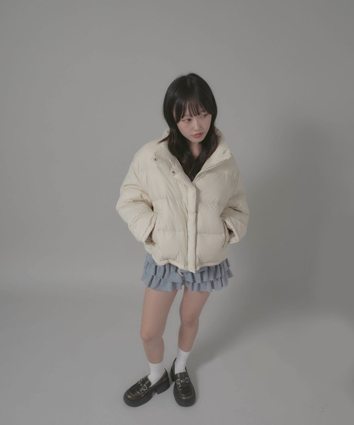 Chick（チック）の「Stand Collar Jacket/スタンドネックダウンジャケット（ダウンジャケット/コート・レディース・ホワイト/ブラック・FREE）」の18枚目の写真