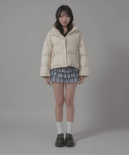 Chick（チック）の「Stand Collar Jacket/スタンドネックダウンジャケット（ダウンジャケット/コート・レディース・ホワイト/ブラック・FREE）」の9枚目の写真