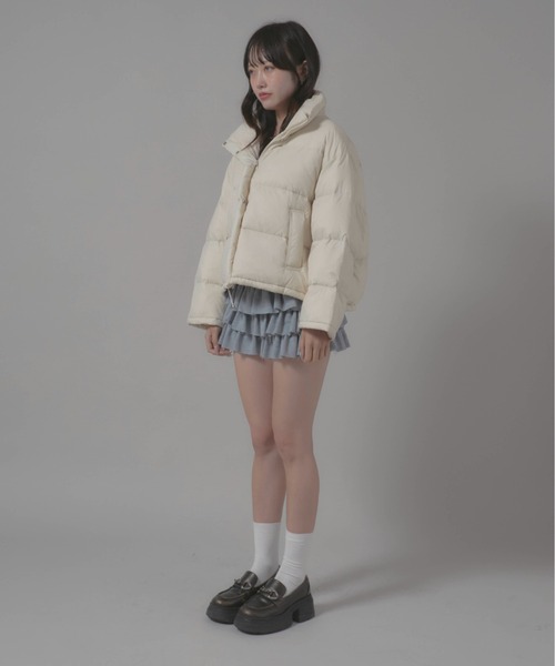 Chick（チック）の「Stand Collar Jacket/スタンドネックダウンジャケット（ダウンジャケット/コート・レディース・ホワイト/ブラック・FREE）」の10枚目の写真