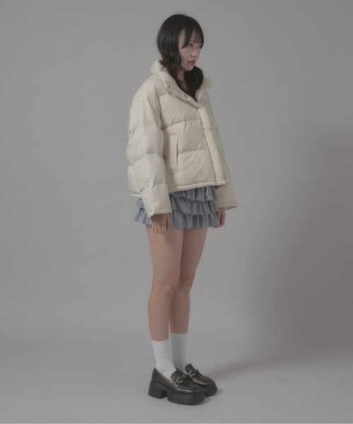 Chick（チック）の「Stand Collar Jacket/スタンドネックダウンジャケット（ダウンジャケット/コート・レディース・ホワイト/ブラック・FREE）」の11枚目の写真