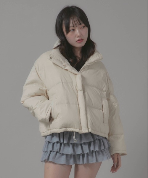 Chick（チック）の「Stand Collar Jacket/スタンドネックダウンジャケット（ダウンジャケット/コート・レディース・ホワイト/ブラック・FREE）」の12枚目の写真