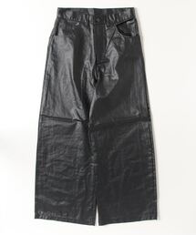 many men many mind（メニーメンメニーマインド）の「MANYMENMANYMINDS / フロッキー加工デニム/PUコーティング加工デニム/5ポケットパンツ（デニムパンツ）」