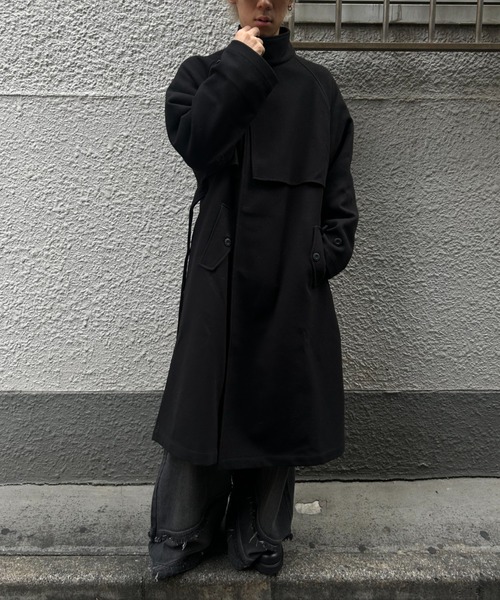 CREARE -LINO-(クレアーレリノ)の「フェイクウールスタンドカラー ルーズ トレンチコート(トレンチコート・メンズ・ブラック/グレー系その他/モカ・M/L)」の19枚目の写真