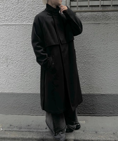 CREARE -LINO-(クレアーレリノ)の「フェイクウールスタンドカラー ルーズ トレンチコート(トレンチコート・メンズ・ブラック/グレー系その他/モカ・M/L)」の21枚目の写真