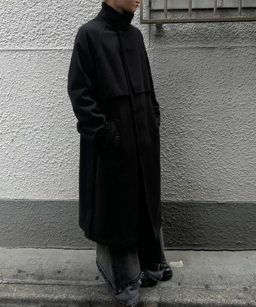 CREARE -LINO-(クレアーレリノ)の「フェイクウールスタンドカラー ルーズ トレンチコート(トレンチコート・メンズ・ブラック/グレー系その他/モカ・M/L)」の22枚目の写真
