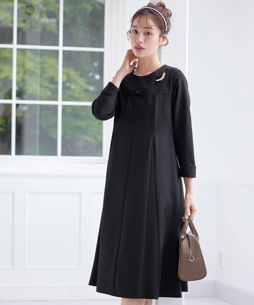 安田美沙子さん着用】フレアAラインリボンワンピース（ワンピース