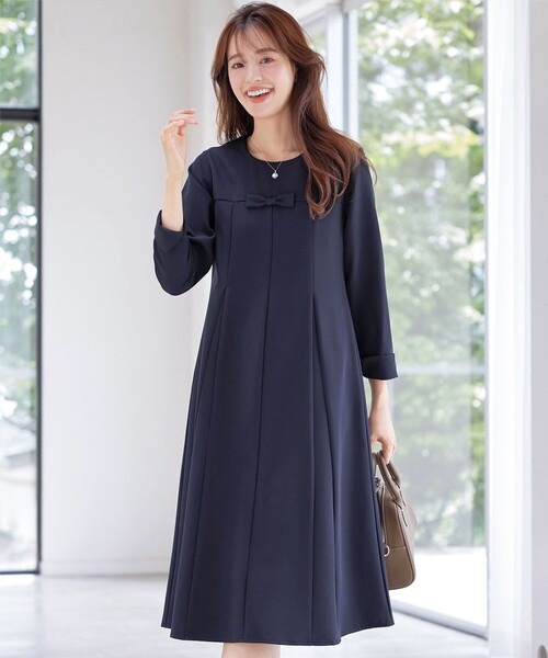 安田美沙子さん着用】フレアAラインリボンワンピース（ワンピース