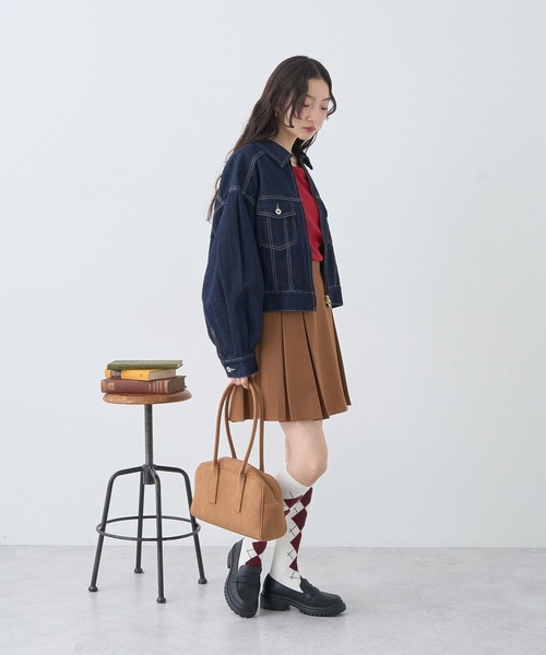 earth music&ecology（アースミュージックアンドエコロジー）の「アーガイルソックス（ソックス/靴下・レディース・ブラウン/チャコールグレー/オフホワイト・21-24）」の8枚目の写真