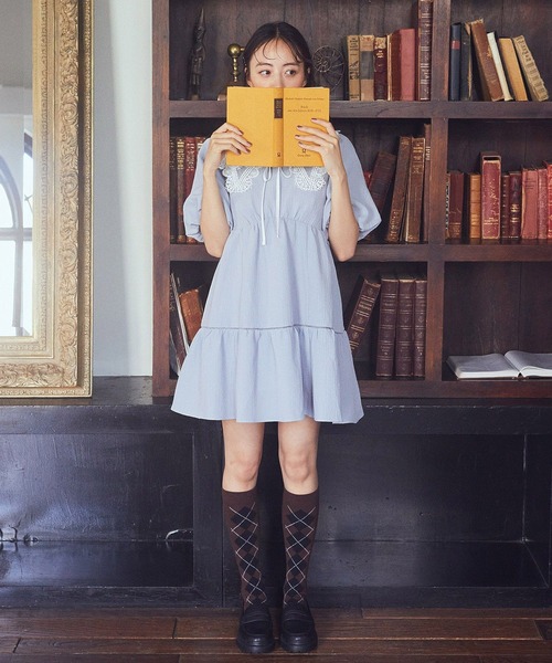 earth music&ecology（アースミュージックアンドエコロジー）の「アーガイルソックス（ソックス/靴下・レディース・ブラウン/チャコールグレー/オフホワイト・21-24）」の21枚目の写真