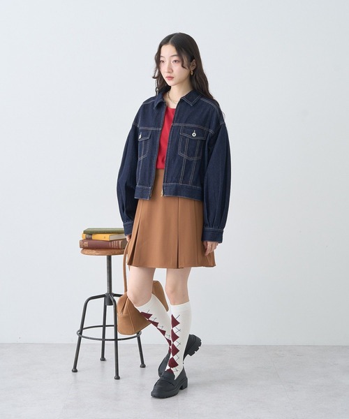 earth music&ecology（アースミュージックアンドエコロジー）の「アーガイルソックス（ソックス/靴下・レディース・ブラウン/チャコールグレー/オフホワイト・21-24）」の9枚目の写真