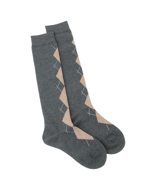earth music&ecology（アースミュージックアンドエコロジー）の「アーガイルソックス（ソックス/靴下・レディース・ブラウン/チャコールグレー/オフホワイト・21-24）」の11枚目の写真