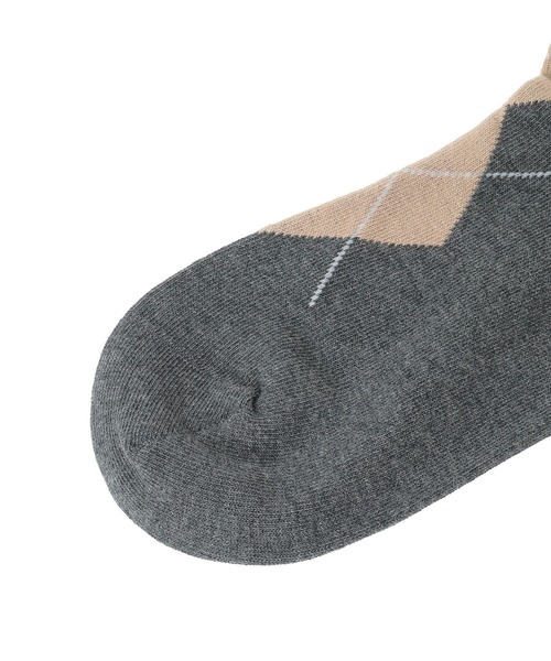 earth music&ecology（アースミュージックアンドエコロジー）の「アーガイルソックス（ソックス/靴下・レディース・ブラウン/チャコールグレー/オフホワイト・21-24）」の14枚目の写真
