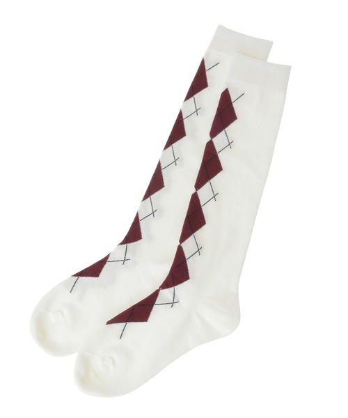 earth music&ecology（アースミュージックアンドエコロジー）の「アーガイルソックス（ソックス/靴下・レディース・ブラウン/チャコールグレー/オフホワイト・21-24）」の15枚目の写真