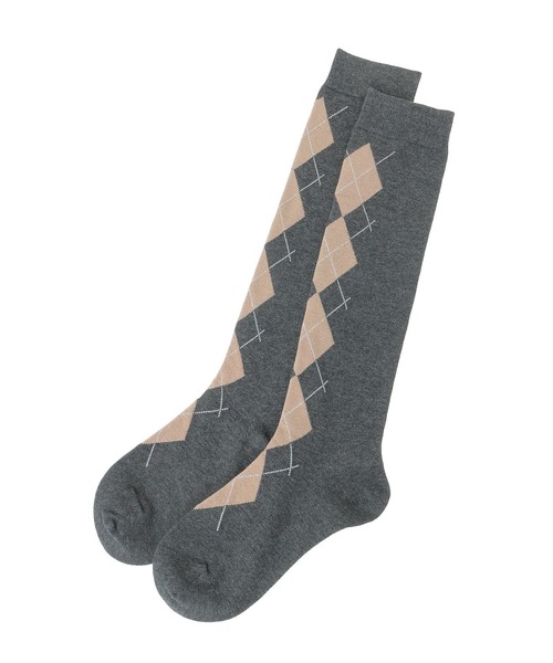 earth music&ecology（アースミュージックアンドエコロジー）の「アーガイルソックス（ソックス/靴下・レディース・ブラウン/チャコールグレー/オフホワイト・21-24）」の16枚目の写真