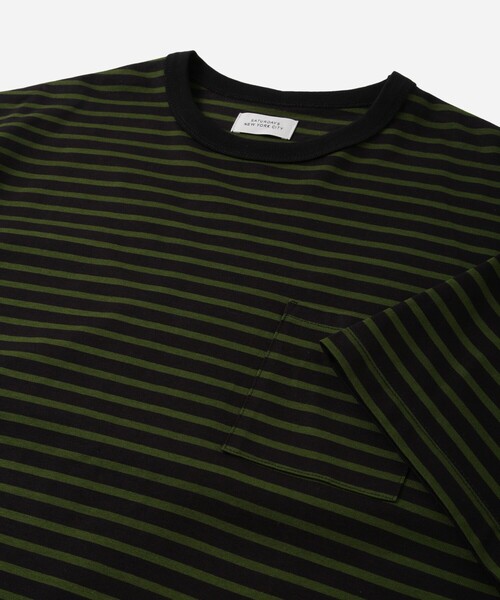 Saturdays NYC(サタデーズ ニューヨークシティ )の「Striped Ringer Relaxed SS Tee(Tシャツ/カットソー・メンズ・ワイン/ブラック・S/L/XL/M)」の16枚目の写真