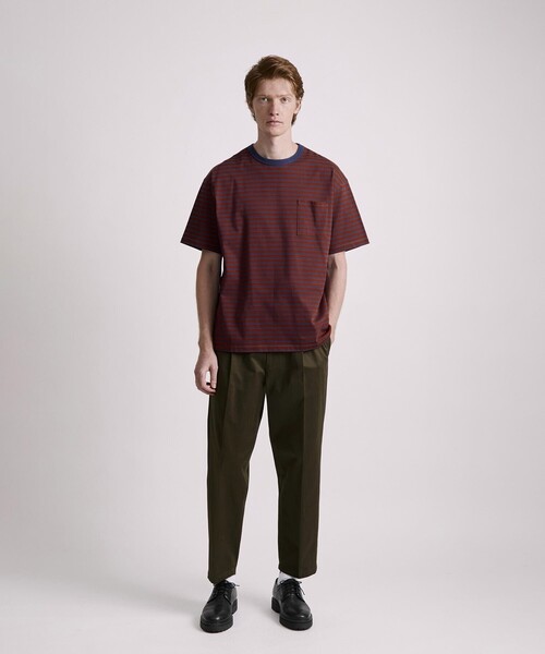 Saturdays NYC(サタデーズ ニューヨークシティ )の「Striped Ringer Relaxed SS Tee(Tシャツ/カットソー・メンズ・ワイン/ブラック・S/L/XL/M)」の7枚目の写真