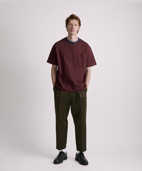 Saturdays NYC(サタデーズ ニューヨークシティ )の「Striped Ringer Relaxed SS Tee(Tシャツ/カットソー・メンズ・ワイン/ブラック・S/L/XL/M)」の8枚目の写真