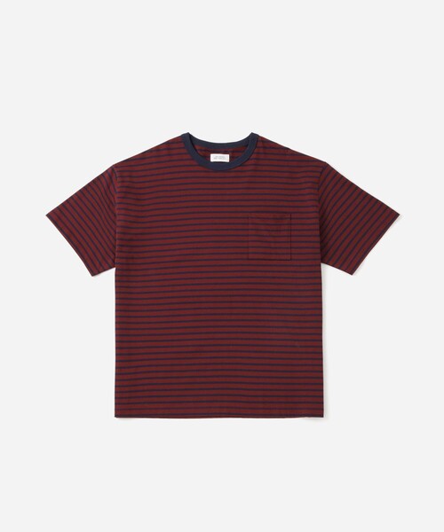 Saturdays NYC(サタデーズ ニューヨークシティ )の「Striped Ringer Relaxed SS Tee(Tシャツ/カットソー・メンズ・ワイン/ブラック・S/L/XL/M)」の13枚目の写真