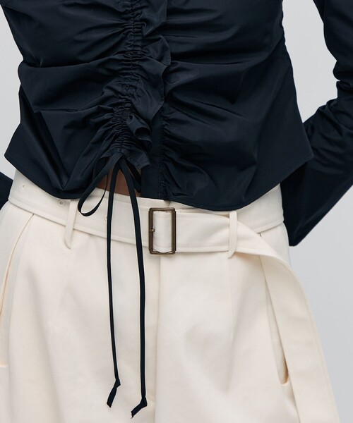 BACCA（バッカ）の「ポリエステルタフタ ギャザードブラウス（シャツ/ブラウス・レディース・ピンク/ネイビー・36/38）」の9枚目の写真