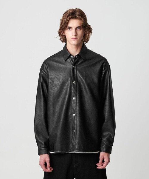 レザーライク CPO シャツ（シャツ/ブラウス）｜MONKEY TIME（モンキー