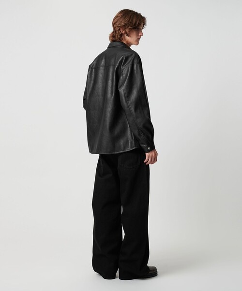 MONKEY TIME(モンキータイム)の「レザーライク CPO シャツ(シャツ/ブラウス・メンズ・ブラック・S/M/L/XL)」の10枚目の写真