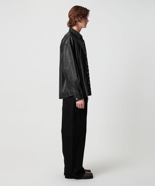 MONKEY TIME(モンキータイム)の「レザーライク CPO シャツ(シャツ/ブラウス・メンズ・ブラック・S/M/L/XL)」の12枚目の写真