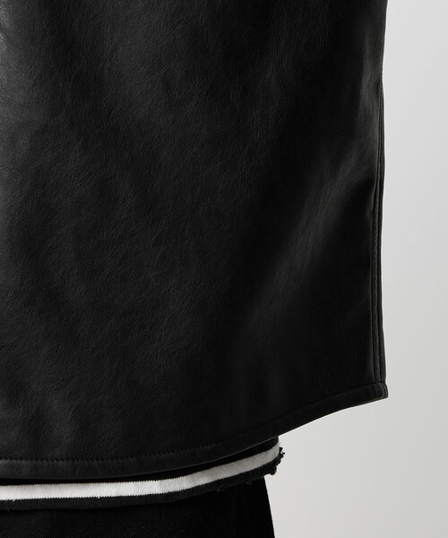 MONKEY TIME(モンキータイム)の「レザーライク CPO シャツ(シャツ/ブラウス・メンズ・ブラック・S/M/L/XL)」の14枚目の写真