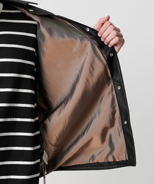 MONKEY TIME(モンキータイム)の「レザーライク CPO シャツ(シャツ/ブラウス・メンズ・ブラック・S/M/L/XL)」の15枚目の写真