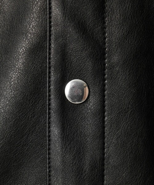 MONKEY TIME(モンキータイム)の「レザーライク CPO シャツ(シャツ/ブラウス・メンズ・ブラック・S/M/L/XL)」の17枚目の写真