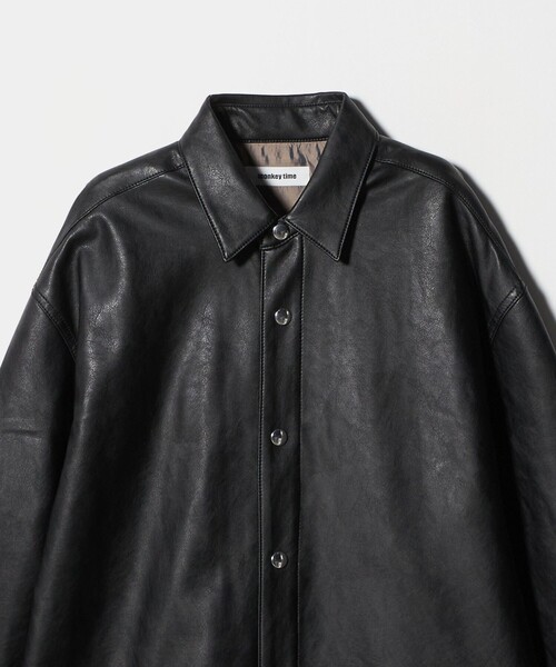 MONKEY TIME(モンキータイム)の「レザーライク CPO シャツ(シャツ/ブラウス・メンズ・ブラック・S/M/L/XL)」の20枚目の写真