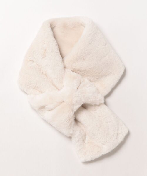 さららん！ メゾンドフルール ホワイトファーリボンマフラー ファーリボンマフラー オフホワイト｜ポール ＆ ジョー公式オンライン