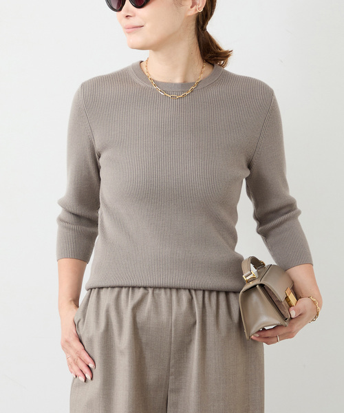 Rib クルーネック プルオーバー（ニット/セーター）｜Deuxieme
