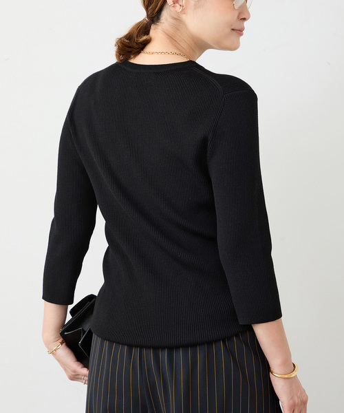 Deuxieme Classe WONDER RIB クルーネック ネイビー Deuxieme Classe WONDERリブクルーネックニットネイビー