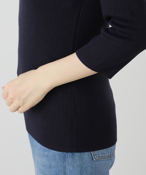 Deuxieme Classe WONDER RIB クルーネック ネイビー Rib クルーネック プルオーバー（ニット/セーター）｜Deuxieme