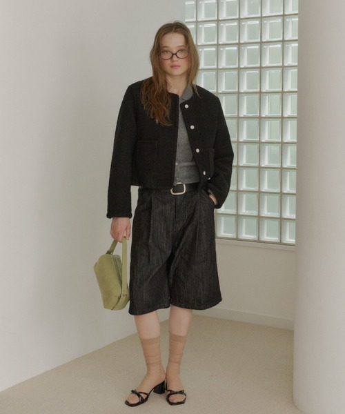 GIUNON カラーレスショートジャケットコート 新品未使用 collarless short jacket coat / カラーレスショートジャケットコート