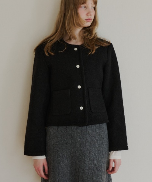 GIUNON カラーレスショートジャケットコート 新品未使用 collarless short jacket coat / カラーレスショートジャケットコート