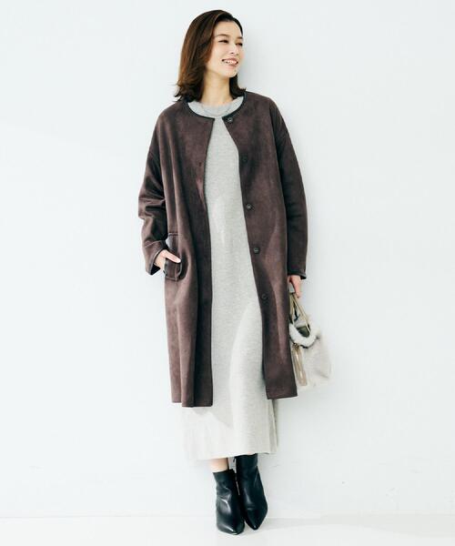 UNTITLED（アンタイトル）の「【ロング丈/ゆったりシルエット】テントライン ニットワンピース（ワンピース・レディース・ライトグレー/ブラック/ブラウン系その他・00/02/04/44/48）」の9枚目の写真