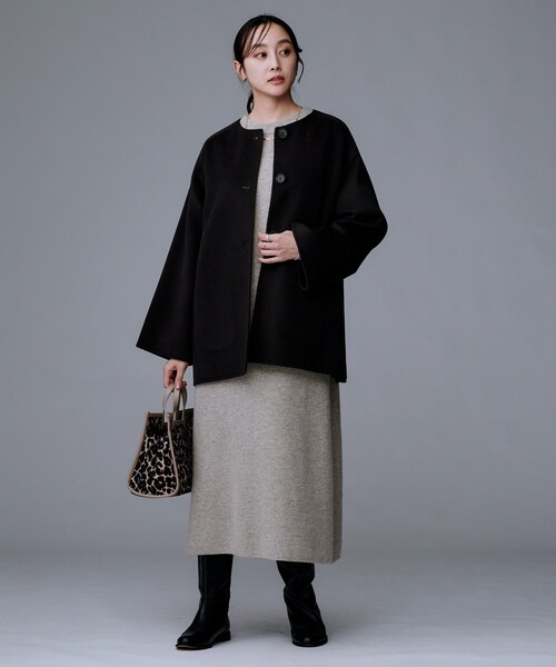 UNTITLED（アンタイトル）の「【ロング丈/ゆったりシルエット】テントライン ニットワンピース（ワンピース・レディース・ライトグレー/ブラック/ブラウン系その他・00/02/04/44/48）」の12枚目の写真