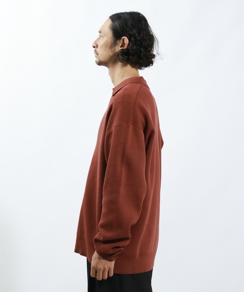 BAYFLOW（ベイフロー）の「鹿の子スキッパーポロシャツ（ポロシャツ・メンズ・ブラウン/グレー・MEDIUM/LARGE）」の13枚目の写真