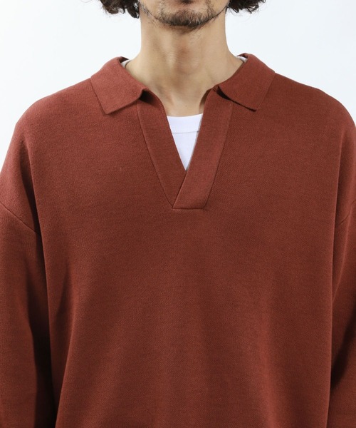 BAYFLOW（ベイフロー）の「鹿の子スキッパーポロシャツ（ポロシャツ・メンズ・ブラウン/グレー・MEDIUM/LARGE）」の15枚目の写真