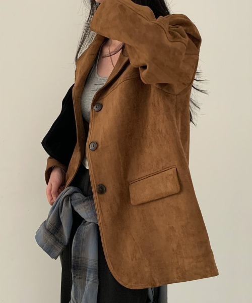 emi+(エミプラス)の「スエードテーラードジャケット(テーラードジャケット・レディース・ベージュ/ブラウン・FREE)」の17枚目の写真