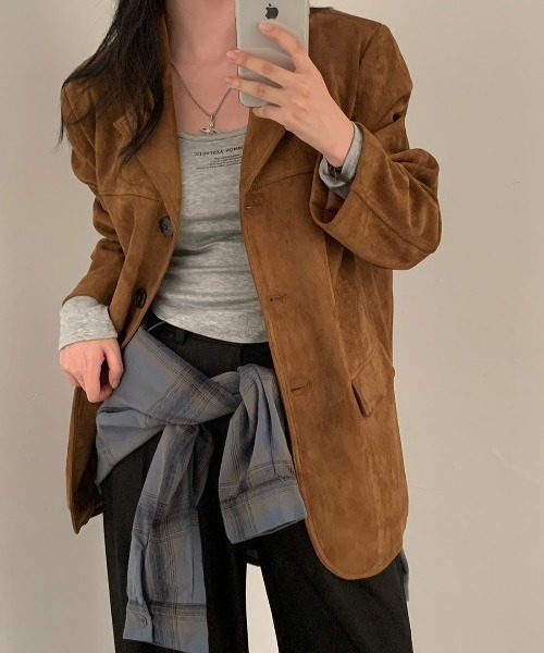 emi+(エミプラス)の「スエードテーラードジャケット(テーラードジャケット・レディース・ベージュ/ブラウン・FREE)」の19枚目の写真