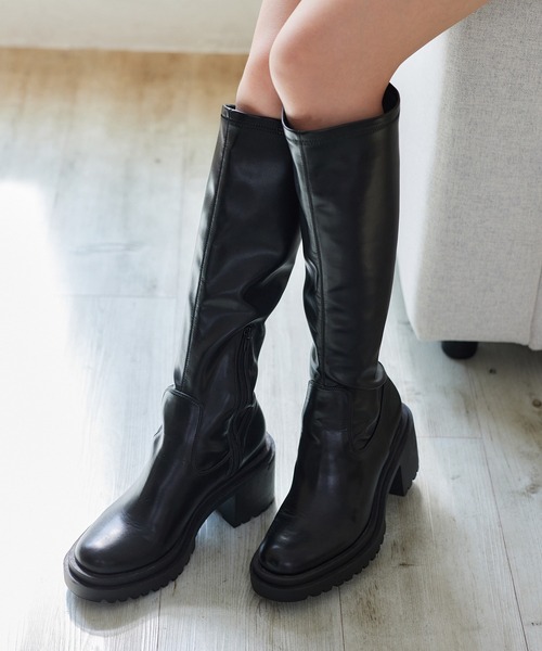 one after another NICE CLAUPロングブーツ厚底ブラック one after