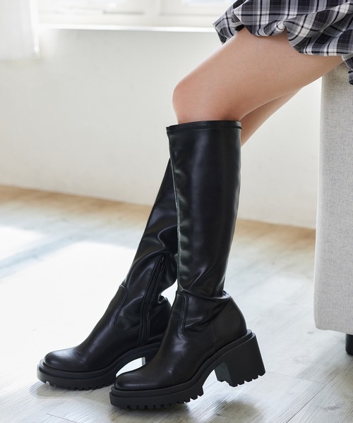 one after another NICE CLAUP(ワンアフターアナザーナイスクラップ)の「タンクソールロングブーツ(ブーツ・レディース・ブラック/ブラウン・S/M/L)」の10枚目の写真