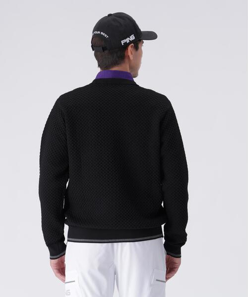 セール】【PING APPAREL】ハチノス編みクルーネックニットプルオーバー